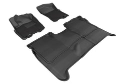 3D MAXpider - 3D MAXpider 2009-2015 Nissan Titan Crew Cab Kagu 1st & 2nd Row Floormats - Black - Demon Performance
