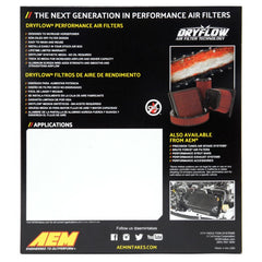 AEM Induction - AEM 10 - 18 Lexus RX350 V6 - 3.5L F/I DryFlow Air Filter - Demon Performance