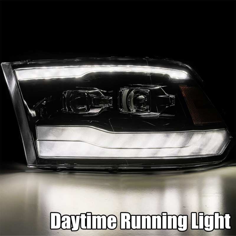 AlphaRex - AlphaRex 09 - 18 Dodge Ram 1500HD PRO - Series Proj Headlights Plank Style Black w/Seq Signal/Smoked DRL - Demon Performance