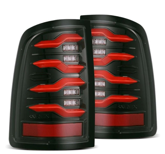 AlphaRex - AlphaRex 09 - 18 Dodge RAM LUXX - Series LED Taillights Black Red w/Actv Light & SS - Demon Performance