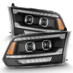 AlphaRex - AlphaRex 09 - 18 Ram 1500/2500 PRO - Series Proj Headlights Black w/Sequential Signal and Top/Middle DRL - Demon Performance