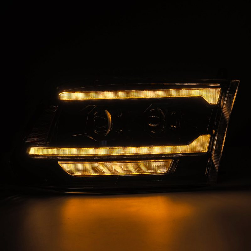 AlphaRex - AlphaRex 09 - 18 Ram 2500 LUXX LED Proj Headlight Plank Style Alpha Blk w/Activ Light/Seq Signal/DRL - Demon Performance