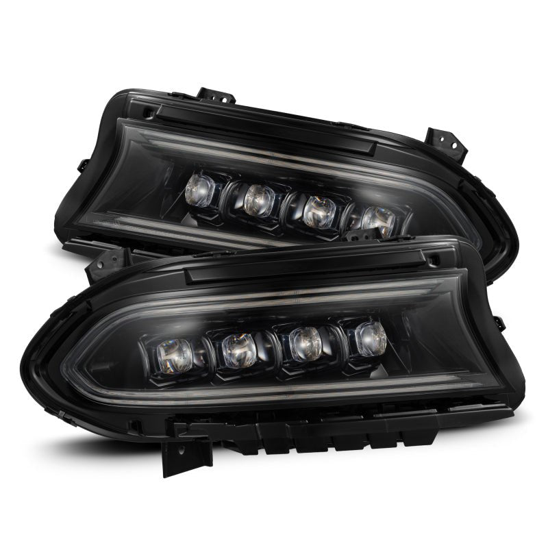 AlphaRex - AlphaRex 15 - 23 Dodge Charger NOVA LED Proj Headlights Alpha - Blk w/Actv Light & Seq.Sig / SB DRL - Demon Performance