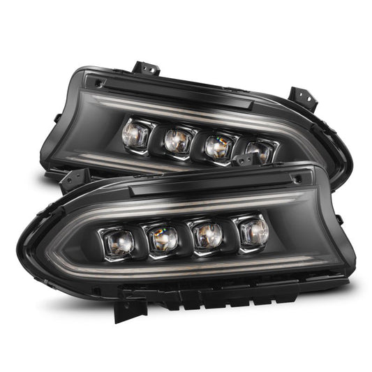 AlphaRex - AlphaRex 15 - 23 Dodge Charger NOVA - Series LED Proj Headlights Blk w/Activtn Light & Seq.Sig / SB DRL - Demon Performance