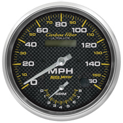 AutoMeter - AutoMeter 160mph & 8k RPM Electirc Program 5in. Carbon Fiber Gauge Tach/Speedo - Demon Performance