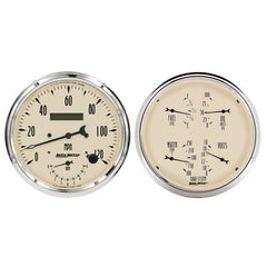 AutoMeter - Autometer Antique Beige Quad & Tach/Speedo 5in. - 2 Pc. - Demon Performance