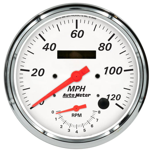 AutoMeter - Autometer Arctic White Tach/Speedo 5in. - 120mph & 8k RPM - Demon Performance