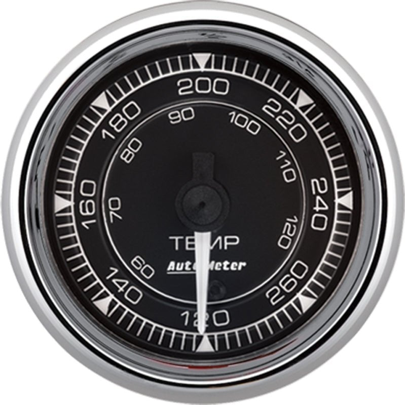 AutoMeter - AutoMeter Chrono 2-1/16in 120-280 Degree Temperature Digital Stepper Motor Gauge - Chrome - Demon Performance