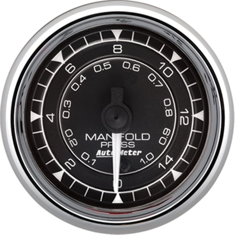 AutoMeter - Autometer Chrono 2-1/16in 15PSI Digital Stepper Motor Manifold Pressure Gauge - Chrome - Demon Performance
