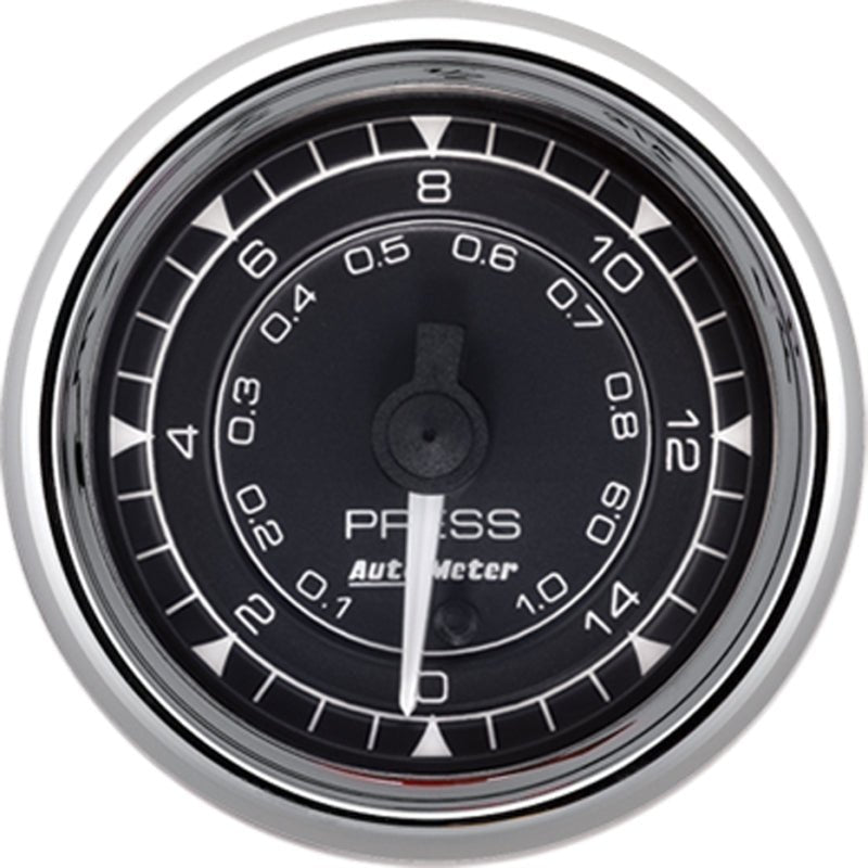 AutoMeter - Autometer Chrono 2-1/16in 15PSI Digital Stepper Motor Pressure Gauge - Chrome - Demon Performance