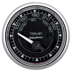 AutoMeter - AutoMeter Chrono 2-1/16in 250 Degree Temperature Electric Gauge - Chrome - Demon Performance