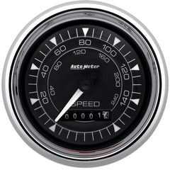 AutoMeter - AutoMeter Chrono 3-3/8in 160MPH Electric Programmable Speedometer Gauge - Chrome - Demon Performance