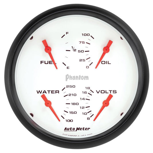 AutoMeter - Autometer Phantom Quad 5in. Gauge 240OHm (E) - 33Ohm (F) Electric - Demon Performance