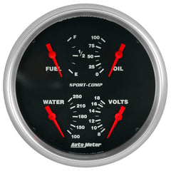 AutoMeter - Autometer Sport-Comp Quad 5in. - 240 OhmE-33 OhmF - Demon Performance
