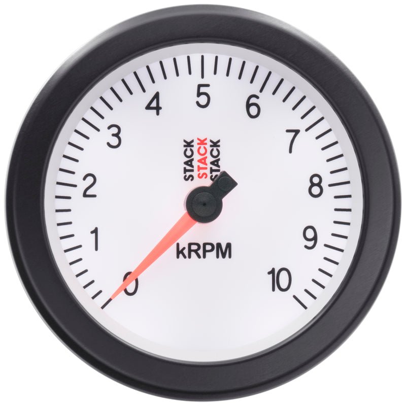AutoMeter - Autometer Stack Sport 88mm 0 - 10K RPM Tachometer - White - Demon Performance