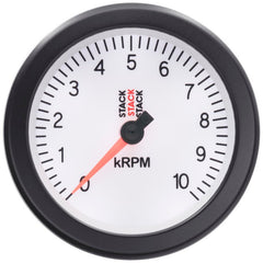 AutoMeter - Autometer Stack Sport 88mm 0 - 10K RPM Tachometer - White - Demon Performance