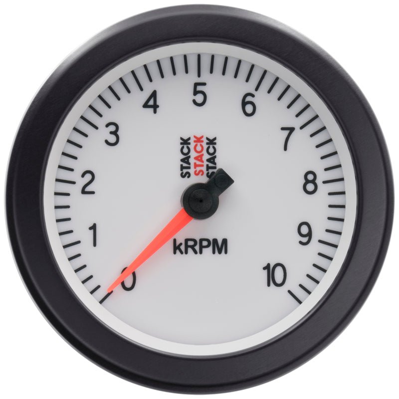 AutoMeter - Autometer Stack Sport 88mm 0 - 10K RPM Tachometer - White - Demon Performance