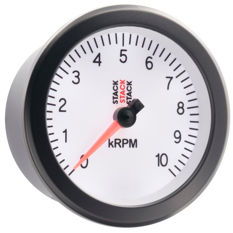 AutoMeter - Autometer Stack Sport 88mm 0 - 10K RPM Tachometer - White - Demon Performance