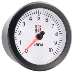 AutoMeter - Autometer Stack Sport 88mm 0 - 10K RPM Tachometer - White - Demon Performance