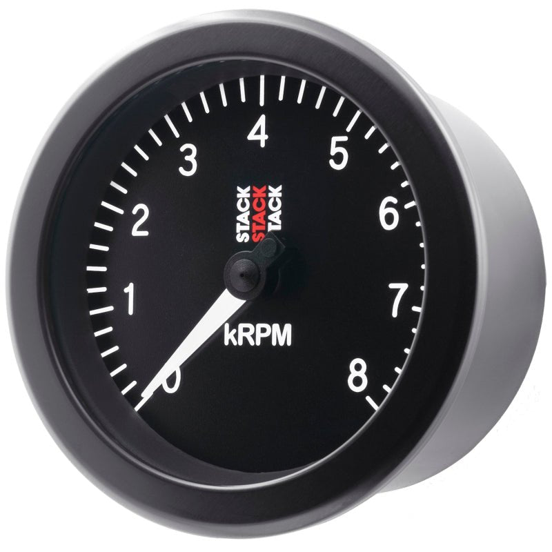 AutoMeter - Autometer Stack Sport 88mm 0 - 8K RPM Tachometer - Black - Demon Performance