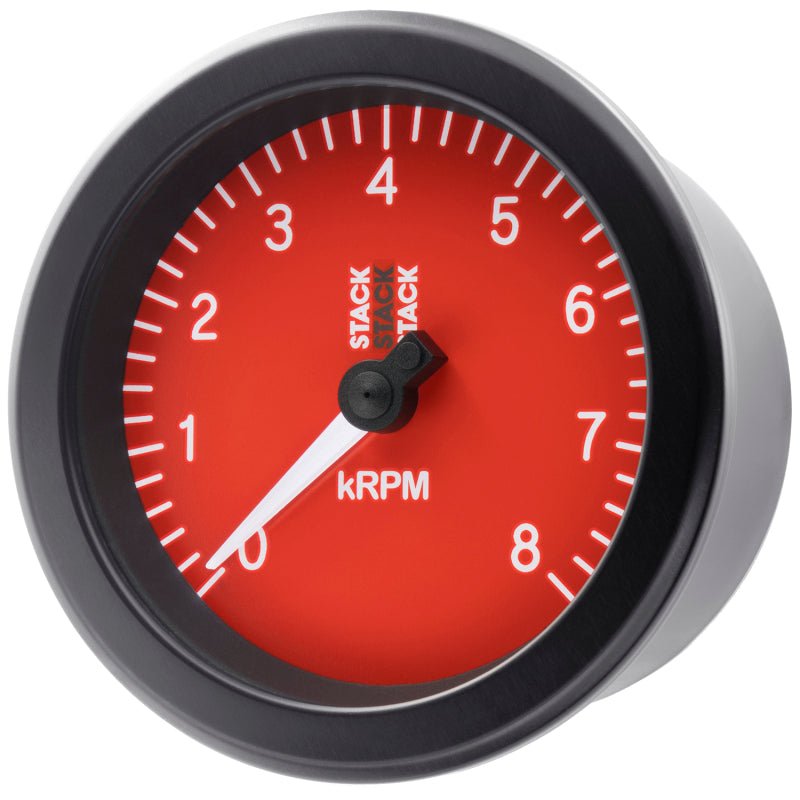 AutoMeter - Autometer Stack Sport 88mm 0 - 8K RPM Tachometer - Red - Demon Performance
