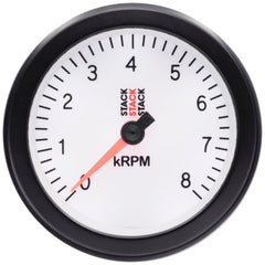 AutoMeter - Autometer Stack Sport 88mm 0 - 8K RPM Tachometer - White - Demon Performance