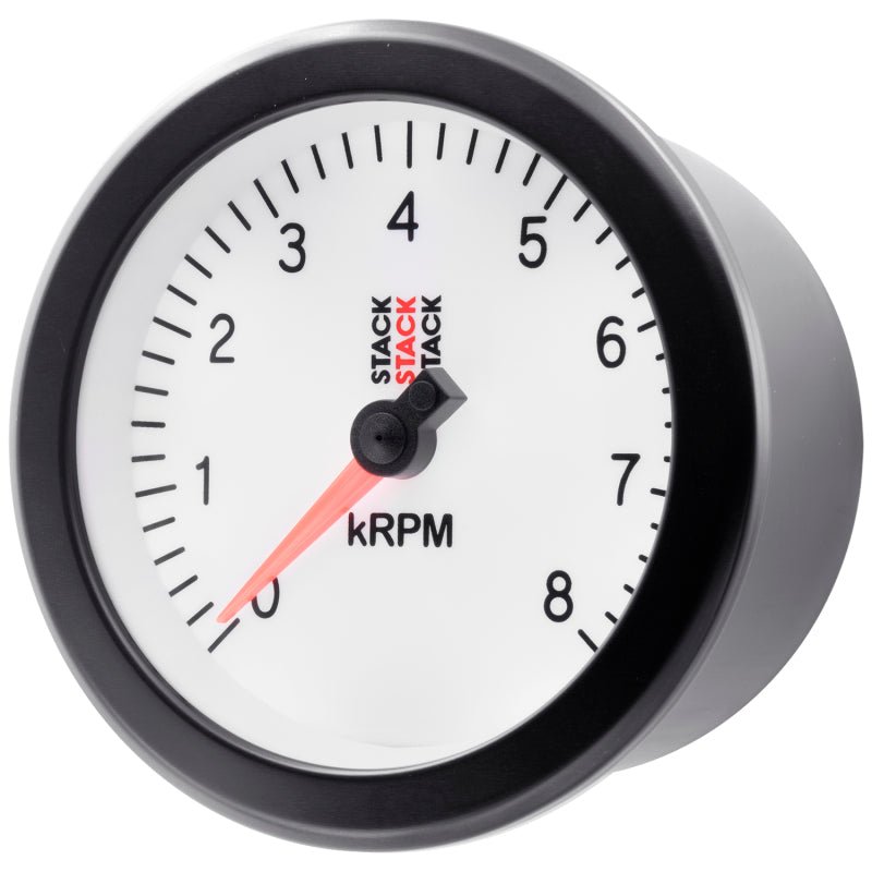 AutoMeter - Autometer Stack Sport 88mm 0 - 8K RPM Tachometer - White - Demon Performance