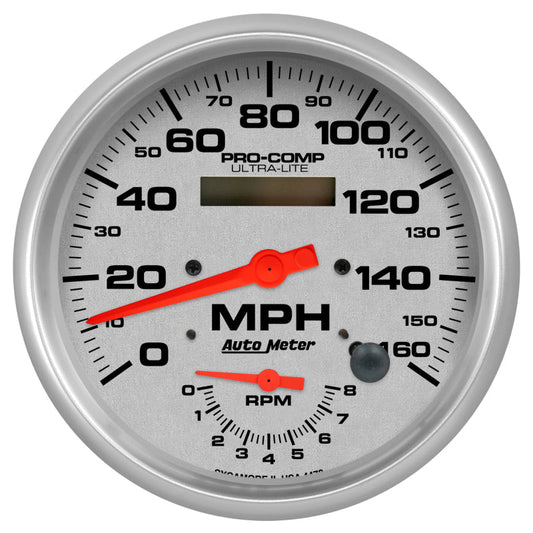 AutoMeter - Autometer Ultra-Lite 160mph & 8k RPM Electric Program Tach/Speedo 5in. Gauge - Demon Performance