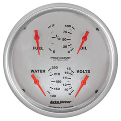 AutoMeter - Autometer Ultra-Lite Quad Gauge 5in. 0 Ohm (E) - 90 Ohm (F) Electric - Demon Performance
