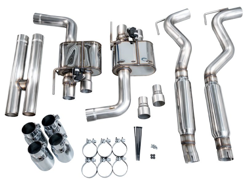 AWE Tuning - AWE 18 - 23 S550 Mustang GT SwitchPath Exhaust - Chrome Silver Tips - Demon Performance
