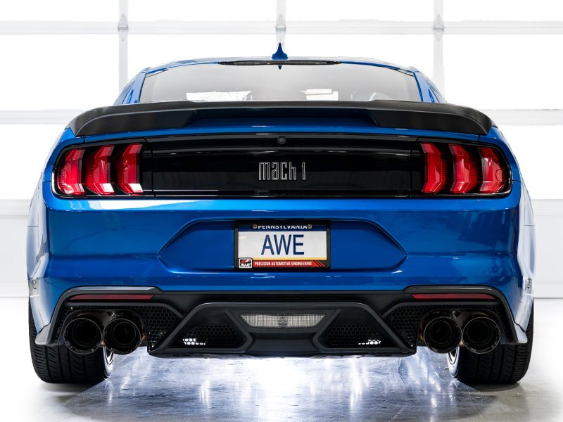 AWE Tuning - AWE Tuning 21 - 23 Ford Mustang Mach 1 SwitchPath Cat Back Exhaust w/ Quad Diamond Black Tips - Demon Performance