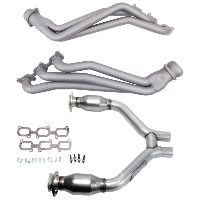 BBK - BBK 15 - 17 Ford Mustang V6 1 - 3/4 Long Tube Headers w/High Flow Catted H Pipe (Ti Ceramic) - Demon Performance