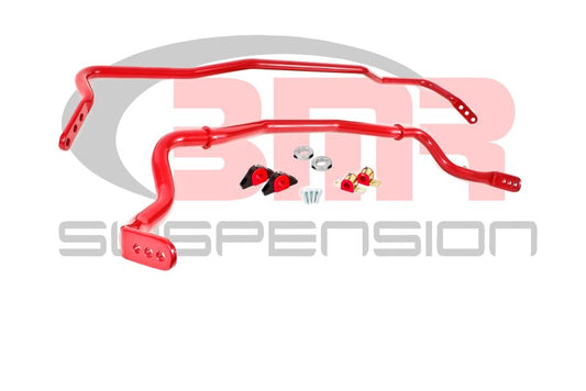 BMR Suspension - BMR 15-17 S550 Mustang Front & Rear Sway Bar Kit w/ Bushings - Red - Demon Performance