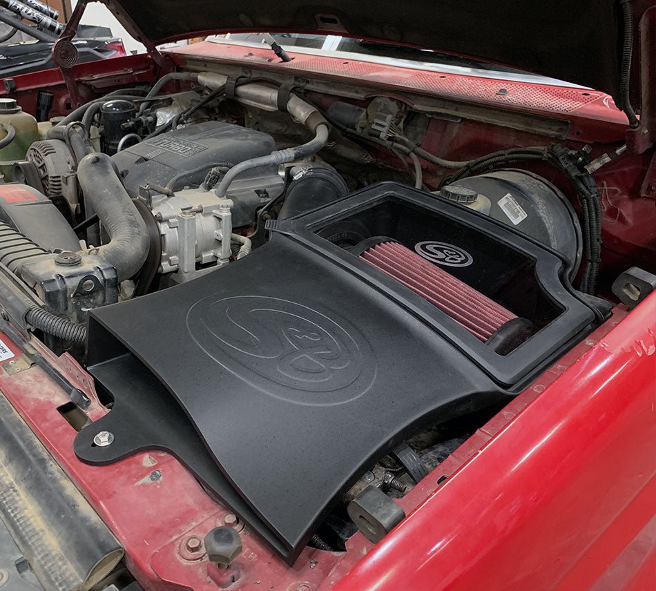 S&B - Cold Air Intake For 94 - 97 Ford F250 F350 V8 - 7.3L Powerstroke Cotton Cleanable Red S&B - Demon Performance