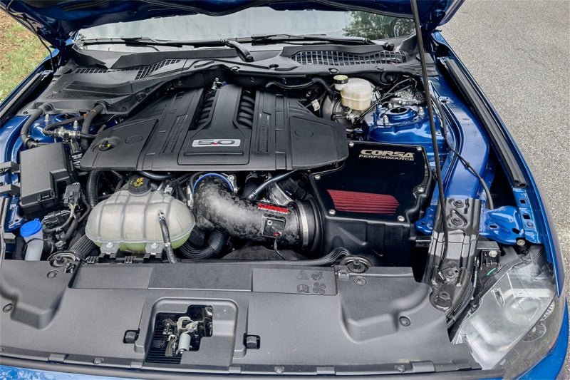 CORSA Performance - Corsa 18-23 Ford Mustang GT 5.0L V8 Forged Carbon Fiber Air Intake w/ DryTech 3D No Oil - Demon Performance