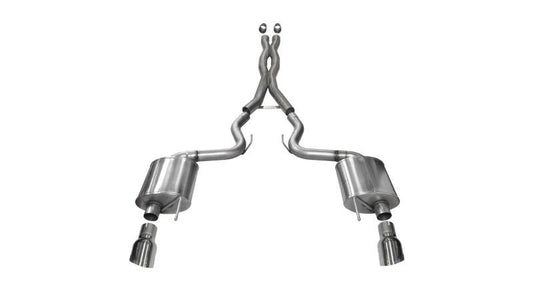 CORSA Performance - Corsa 2015 Ford Mustang GT 5.0 3in Cat Back Exhaust Polish Dual Tips (Sport) - Demon Performance