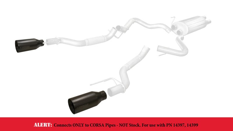 CORSA Performance - Corsa 2017 Ford F-150 Raptor 3in Inlet / 5in Outlet Black Cerakote Tip Kit (For Corsa Exhaust Only) - Demon Performance