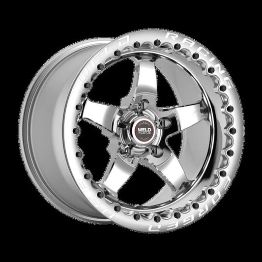 Weld S71 17X11 / 5X115 BP / 6.2in BS Polished Wheel (High Pad) - Polished Single Beadlock MT