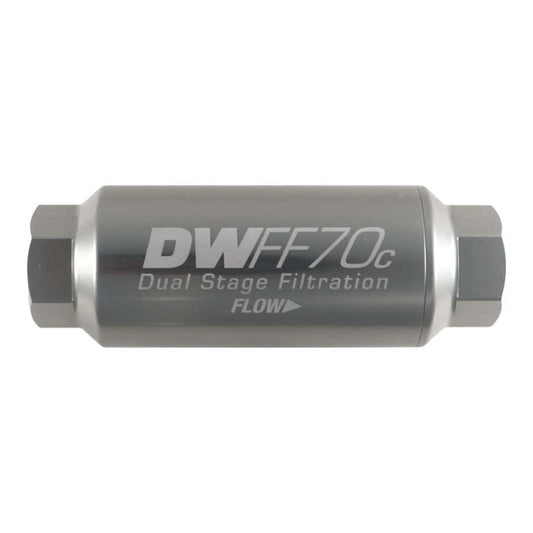 DeatschWerks - DeatschWerks 10AN Female 10 Micron 70mm Compact In-Line Fuel Filter Kit - Demon Performance