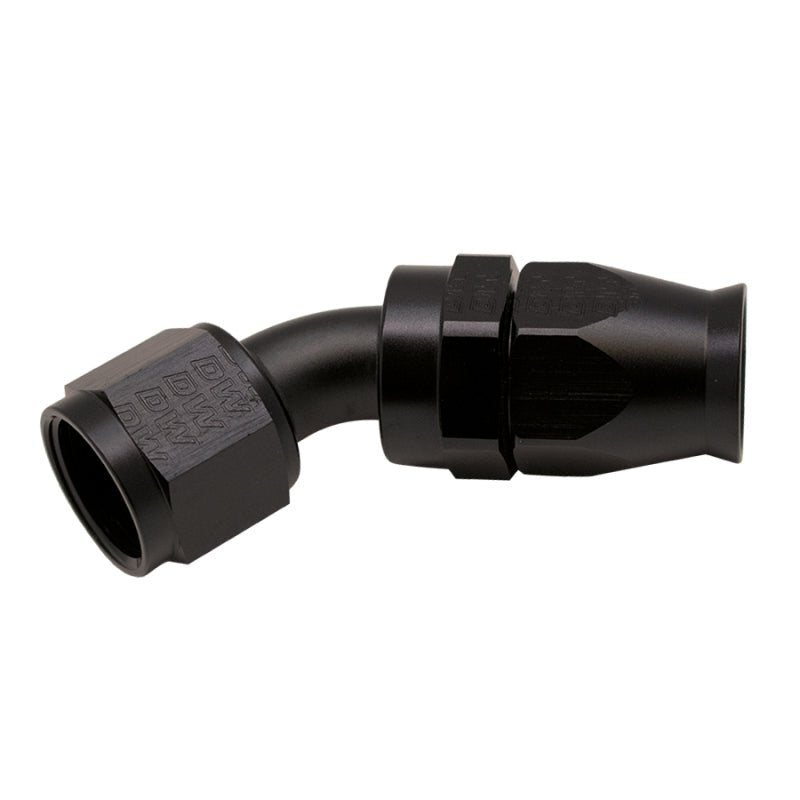 DeatschWerks - DeatschWerks 10AN Female Swivel 45-Degree Hose End PTFE (Incl Olive Insert) - Anodized Matte Black - Demon Performance