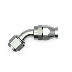 DeatschWerks - DeatschWerks 10AN Female Swivel 45-Degree Hose End PTFE (Incl Olive Insert) - Anodized Matte Black - Demon Performance