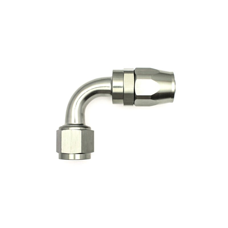 DeatschWerks - DeatschWerks 10AN Female Swivel 90-Degree Hose End CPE - Anodized Matte Black - Demon Performance