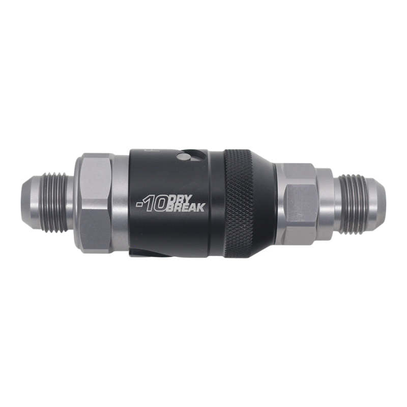 DeatschWerks - DeatschWerks 10AN Male Flare Quick Disconnect Dry Break Fitting - 2 Pieces Anodized Matte Black - Demon Performance