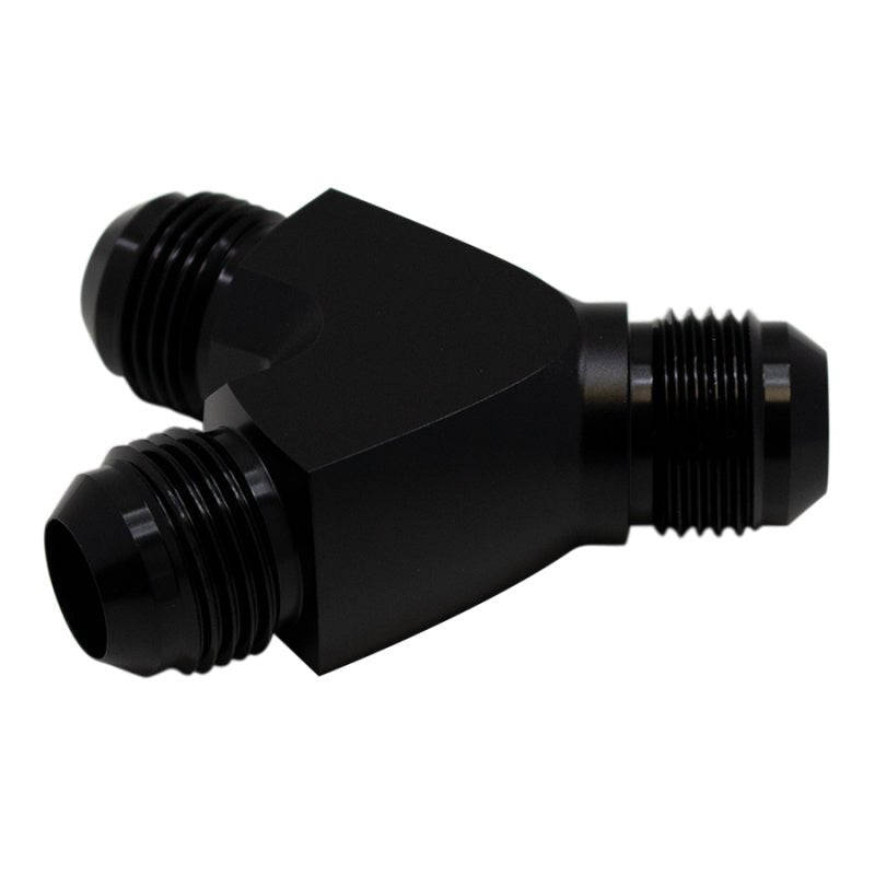 DeatschWerks - DeatschWerks 10AN Male Flare to 10AN Male Flare to 10AN Male Flare Y Fitting - Anodized Matte Black - Demon Performance