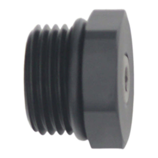 DeatschWerks - DeatschWerks 10AN ORB Male Plug Fitting with 1/8in NPT Gauge Port - Anodized Matte Black - Demon Performance