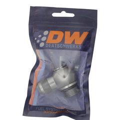 DeatschWerks - DeatschWerks 10AN ORB Male to 10AN Male Flare Low Profile 90-Degree Swivel - Anodized DW Titanium - Demon Performance
