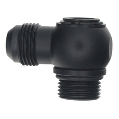 DeatschWerks - DeatschWerks 10AN ORB Male to 10AN Male Flare Low Profile 90-Degree Swivel - Anodized Matte Black - Demon Performance