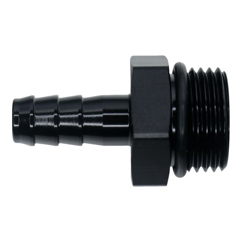 DeatschWerks - DeatschWerks 10AN ORB Male to 3/8in Male Triple Barb Fitting (Incl O-Ring) - Anodized Matte Black - Demon Performance