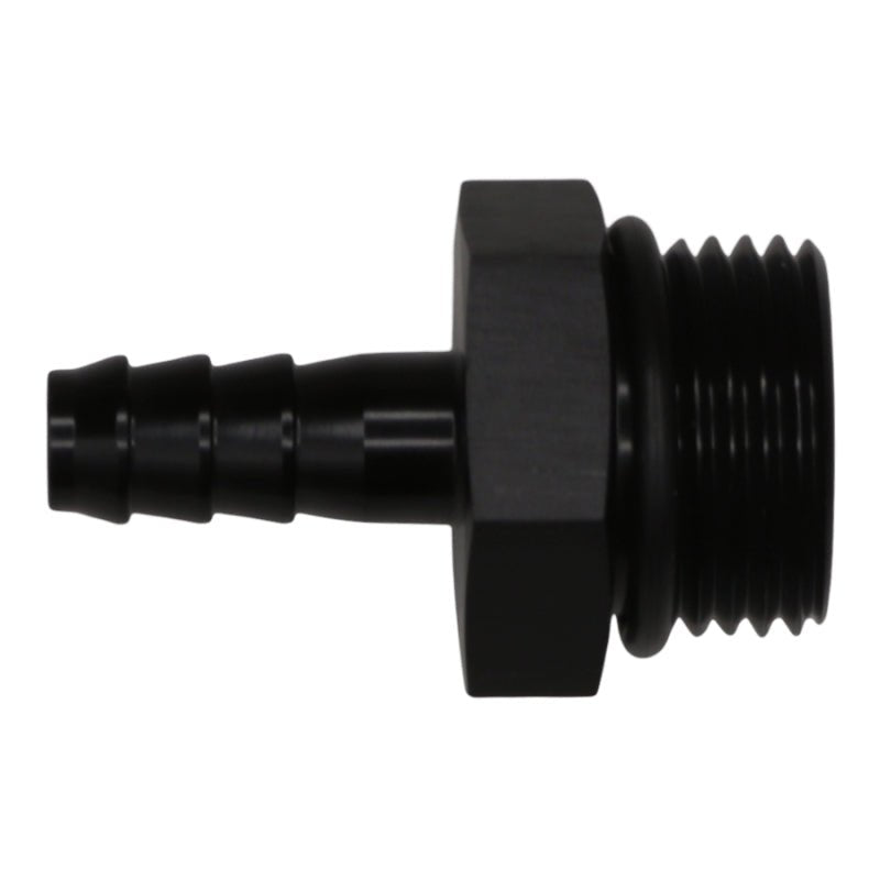 DeatschWerks - DeatschWerks 10AN ORB Male to 5/16in Male Triple Barb Fitting (Incl O-Ring) - Anodized Matte Black - Demon Performance