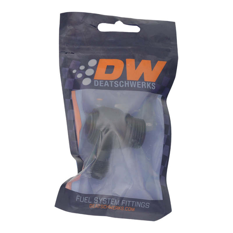 DeatschWerks - DeatschWerks 10AN ORB Male to 6AN Male Flare Low Profile 90-Degree Swivel - Anodized Matte Black - Demon Performance
